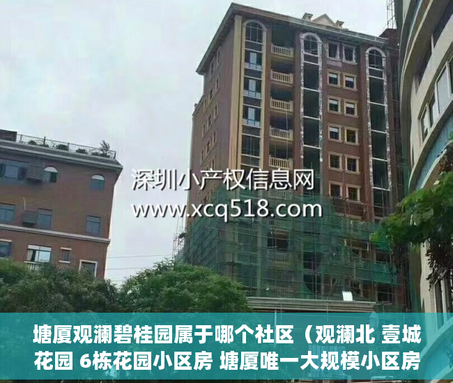 塘厦观澜碧桂园属于哪个社区（观澜北 壹城花园 6栋花园小区房 塘厦唯一大规模小区房  ）小产权房被冻结改名字怎么办，