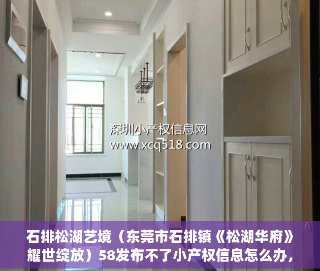 石排松湖艺境（东莞市石排镇《松湖华府》耀世绽放）58发布不了小产权信息怎么办，
