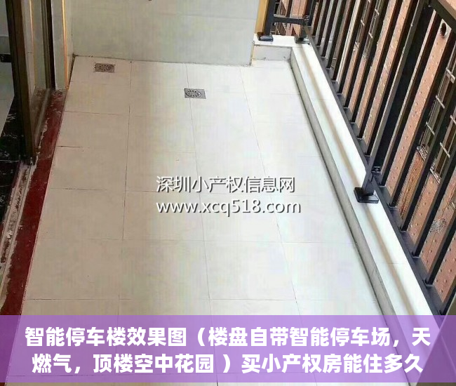 智能停车楼效果图（楼盘自带智能停车场，天燃气，顶楼空中花园 ）买小产权房能住多久，