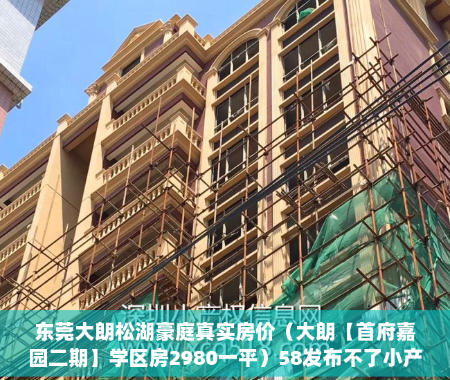 东莞大朗松湖豪庭真实房价（大朗【首府嘉园二期】学区房2980一平）58发布不了小产权信息怎么办，